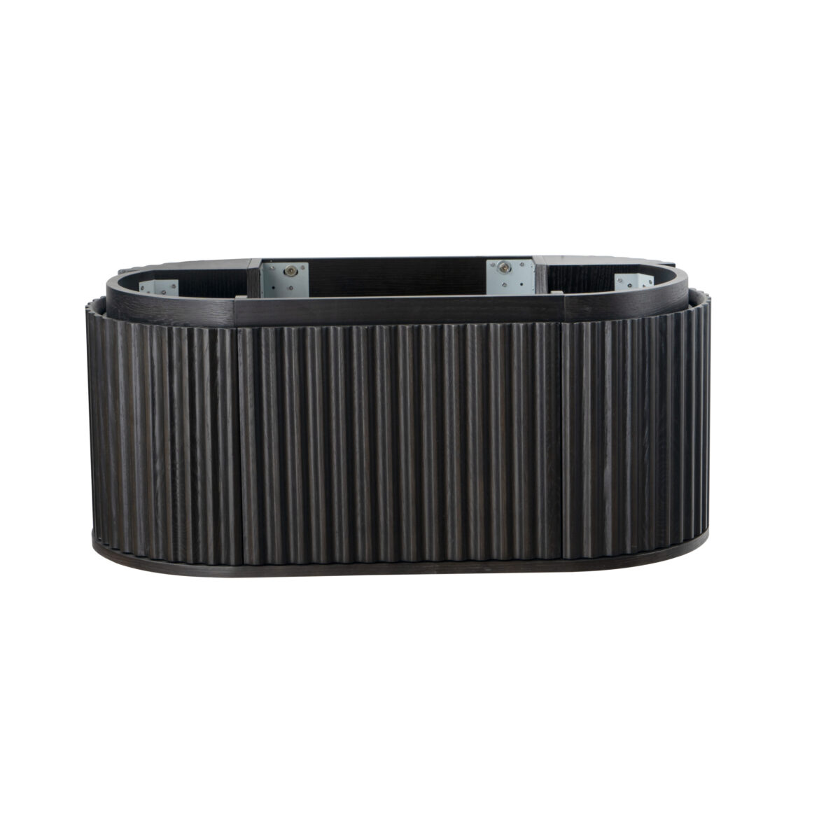 Armoire Lavabo Begonia - 1 Tiroir - Sans Poignée - Fermeture Douce - 99x42x52,5 Cm - Chêne Noir – Image 9