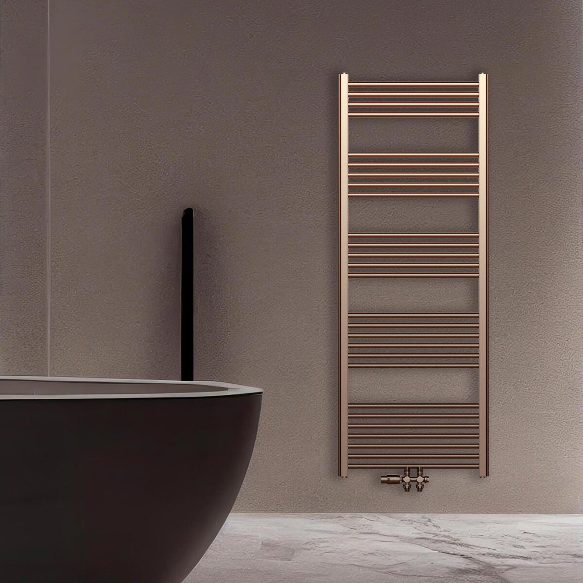 Sèche-Serviettes Central Connection Cuivre Brossé 1600x600-557 Watt – Image 2