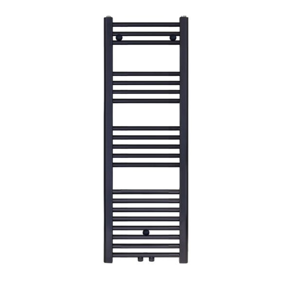 BELRAD HANDDOEKRADIATOR - LINKS-RECHTS/CENTRUM AANSLUITING - 458 WATT - 1200X400CM - MAT ZWART