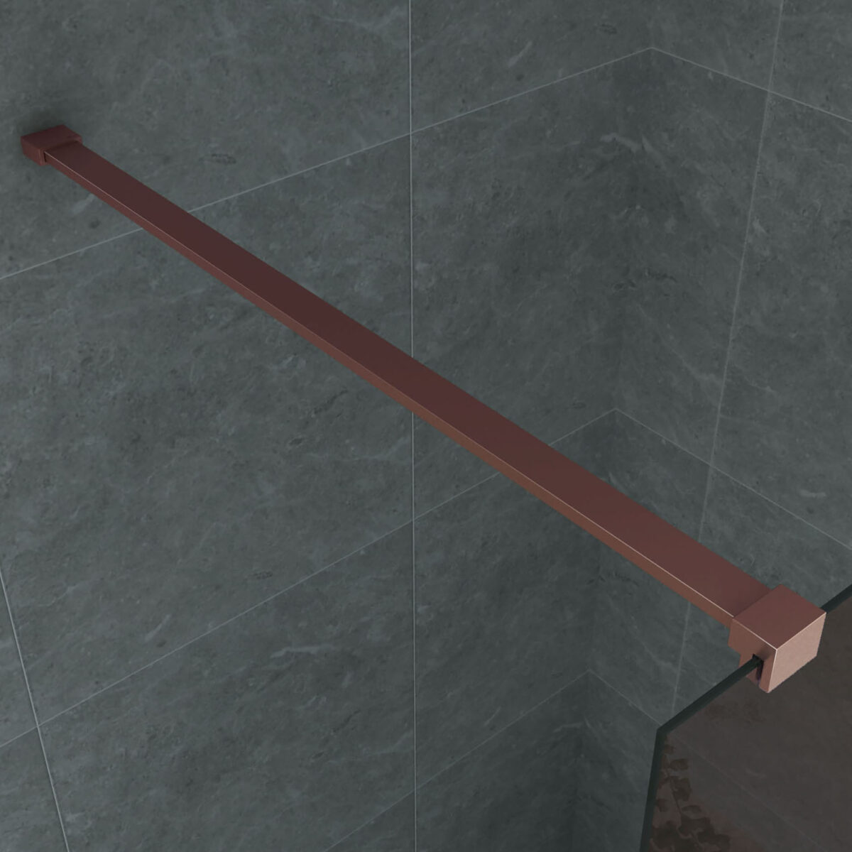 Panneau De Douche Aloni Champagne Avec Profil Cuivre 8mm (100x200cm) – Image 4