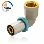 Erfu 90° female multi-layer crimp elbow 16 mm x 1/2F-V â DVGW certified, multi-profile U/H/TH