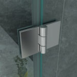 Cabine De Douche Aloni Avec Porte Battante, Panneau Fixe Et Panneau Latéral - Avec Traitement Anti-Calcaire - Réversible - Verre De Sécurité 8mm - 80x120x195 Cm - Chrome - Verre Clair – Image 5