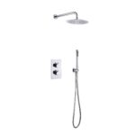ALONI ENSEMBLE DE DOUCHE THERMOSTATIQUE ENCASTRÉ AVEC POMME DE DOUCHE PLUIE (Ø25CM) - Chrome