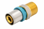 Erfu Straight male multi-layer crimp connector 26 mm x 3/4M - DVGW certified, multi-profile U/H/TH