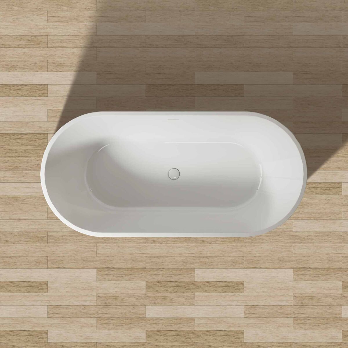 Baignoire Autoportante Aloni Rondo - Avec Vidange Et Vidage À Clic - Acrylique - 180x80x58 Cm - Blanc Brillant – Image 3