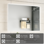 ERFU MIRROR LED ANTI FOG 80X60CM VIERKANT - Image 3