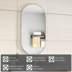 ERFU MIRROR LED ANTI FOG W50XH100CM GUNMETAL GRAY - Image 8