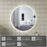 ERFU MIRROR LED ANTI FOG Φ60CM - Image 7