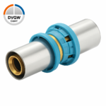 Erfu Multi-layer straight crimp sleeve 20 mm x 20 mm equal junction â DVGW certified, multi-profile U/H/TH