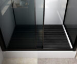 Cabine De Douche Complète Marani Avec Porte Coulissante - Réversible - 120x225x90 Cm - Noir Mat - Verre Fumé Gris – Image 3