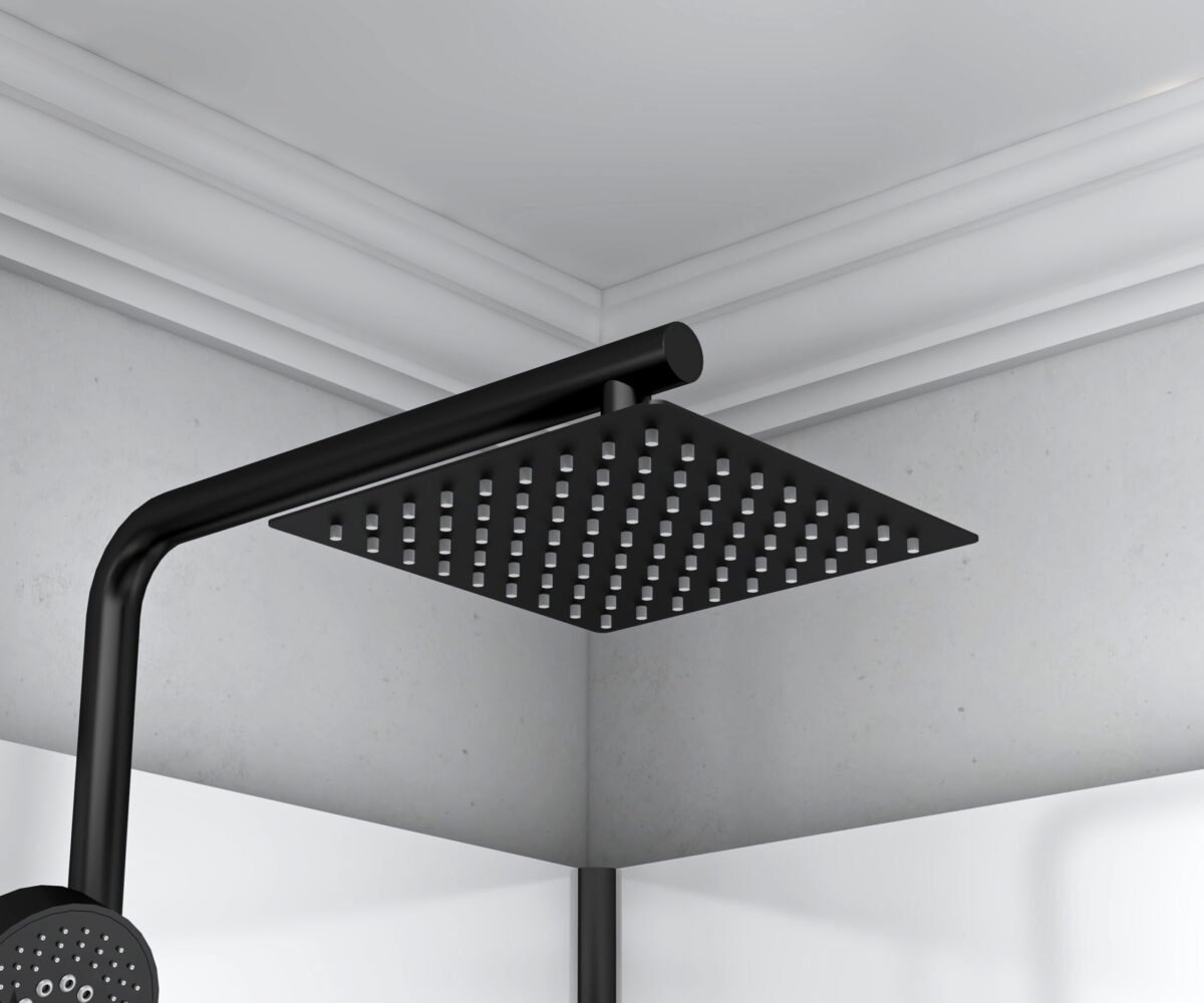 Cabine De Douche Complète Marani Avec Porte Coulissante - Réversible - 110x225x80 Cm - Noir Mat - Verre Fumé Gris – Image 8