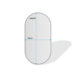 ERFU MIRROR LED ANTI FOG W50XH100CM GUNMETAL GRAY - Image 4