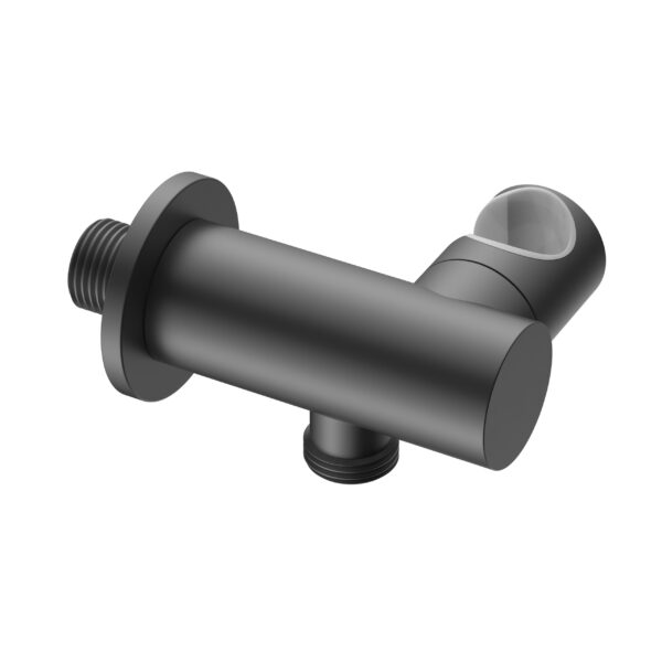 UNIFORMA WANDAANSLUITING ELLEBOOG MET WATERAANSLUITING EN HANDDOUCHEHOUDER - KANTELBAAR - GUNMETAAL (PVD)