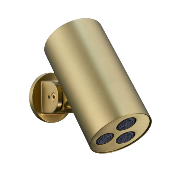 UNIFORMA OVERHEAD SHOWER CYLINDER – 1 SPRAY SETTING – WALL MOUNT – 8X15 CM – BRUSHED GOLD