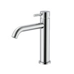 STRIA BASIN MIXER TAP – COLD START – REFINED RIBBED HANDLE – WITHOUT WASTE – CHROOM