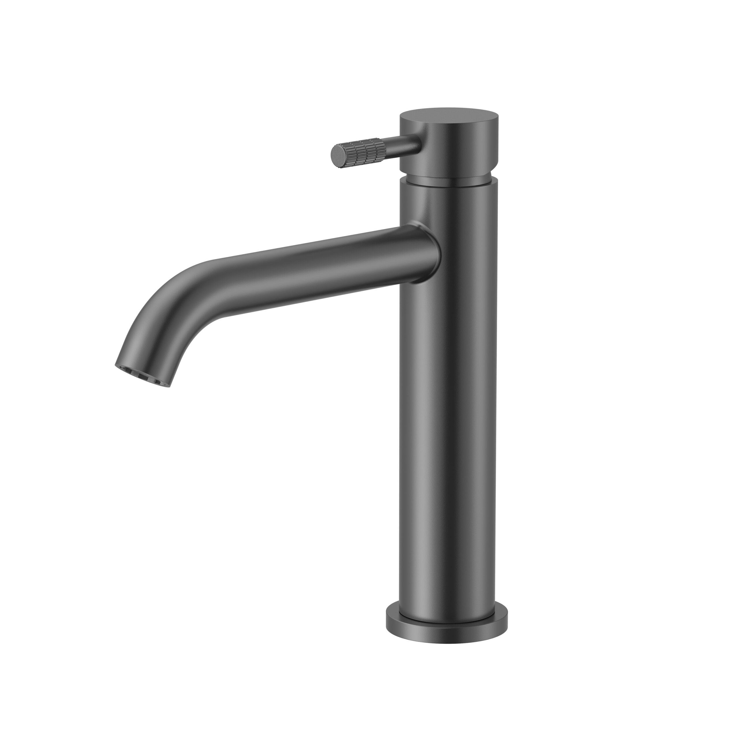 MITIGEUR DE LAVABO STRIA - DÉMARRAGE À FROID - POIGNÉE À TEXTURE NETTOYÉE RAFFINÉE - SANS VIDAGE - Gunmetal (PVD)