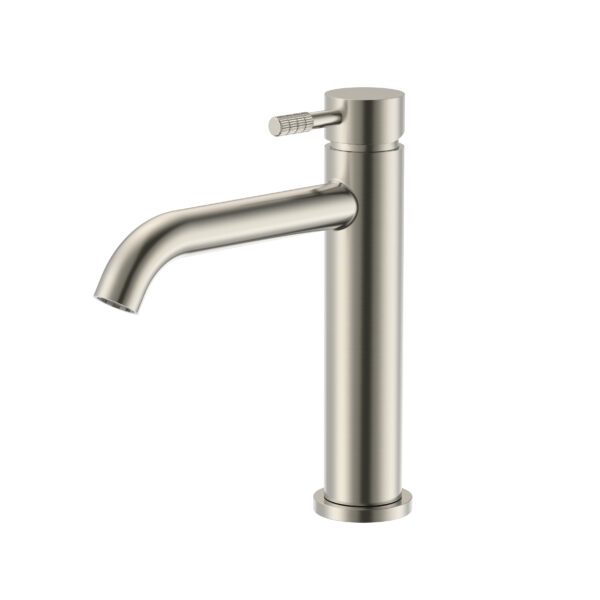 STRIA BASIN MIXER TAP – COLD START – REFINED RIBBED HANDLE – WITHOUT WASTE – GEBORSTELD RVS