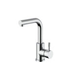 STRIA BASIN/KITCHEN MIXER – STRAIGHT SWIVEL SPOUT – COLD START – REFINED RIBBED HANDLE – WITHOUT WASTE – CHROOM