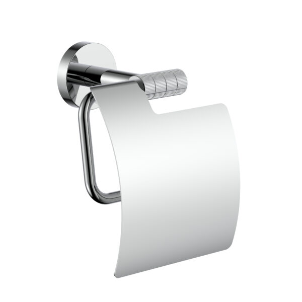 STRIA Porte-papier toilette WITH LID – REFINED RIBBED STRUCTURE – Chrome