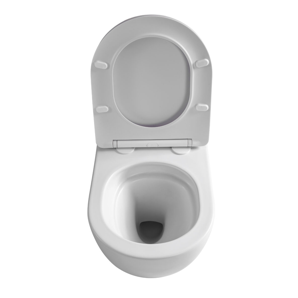 ALONI PRO WALL-HUNG TOILET – TORNADO FLUSH – RIMLESS – WITH SEAT – DUROPLAST – SOFT CLOSE – QUICK RELEASE – COMPACT 49 cm – 36X32X49 cm – MAT WIT - Afbeelding 5