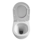 ALONI PRO WALL-HUNG TOILET – TORNADO FLUSH – RIMLESS – WITH SEAT – DUROPLAST – SOFT CLOSE – QUICK RELEASE – COMPACT 49 cm – 36X32X49 cm – MAT WIT - Afbeelding 5