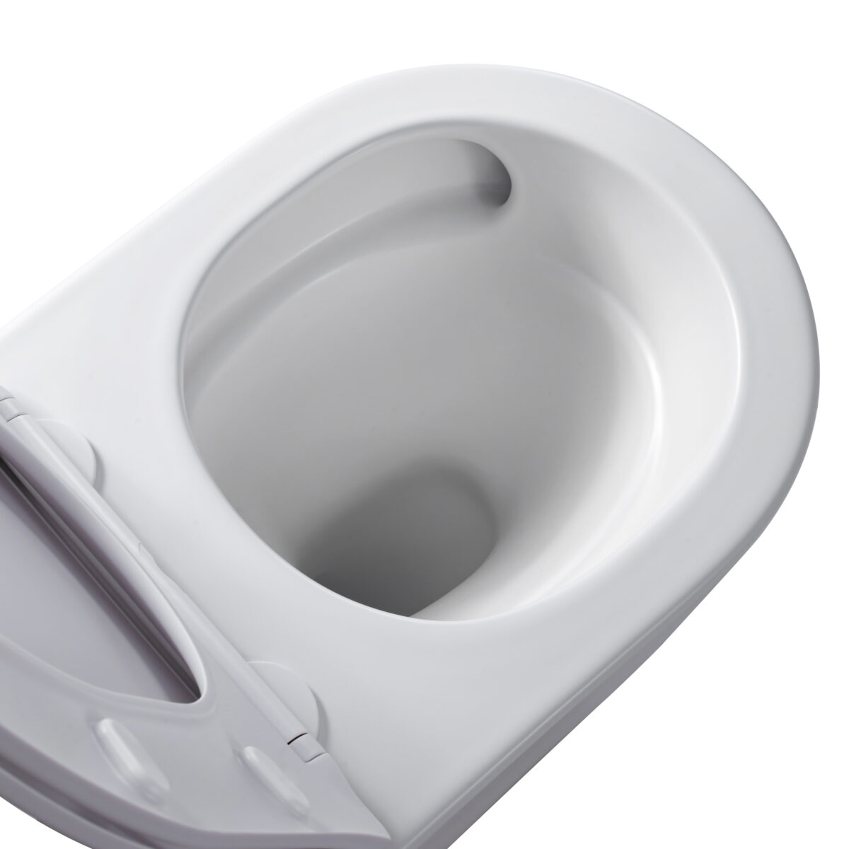 ALONI PRO WALL-HUNG TOILET – TORNADO FLUSH – RIMLESS – WITH SEAT – DUROPLAST – SOFT CLOSE – QUICK RELEASE – COMPACT 49 cm – 36X32X49 cm – MAT WIT - Afbeelding 4