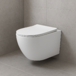 ALONI PRO WALL-HUNG TOILET – TORNADO FLUSH – RIMLESS – WITH SEAT – DUROPLAST – SOFT CLOSE – QUICK RELEASE – COMPACT 49 cm – 36X32X49 cm – GLOSSY WHITE - Afbeelding 6